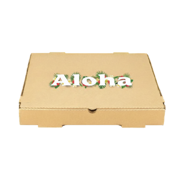 Kraft custom printed Aloha pizza box